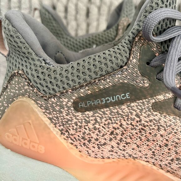 Adidas AlphaBounce Running Shoes Speckled Gray & Pink– Size 6.5 - Picture 6 of 15